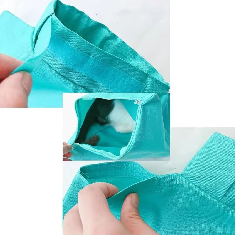 Anti-Scratching Cat Carrier Pouch Washable Tote Design Pet Shoulder Bag Folds Breathable Cat Carrier Bag for Nail Trimming