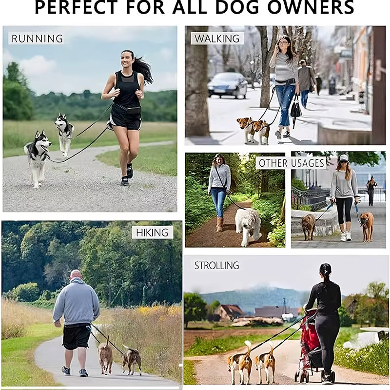 Hand Free Dog Leash for Pet Walking Running Jogging Adjustable Dog Leash Waist Belt Chest Strap Traction Rope Dog Accessories