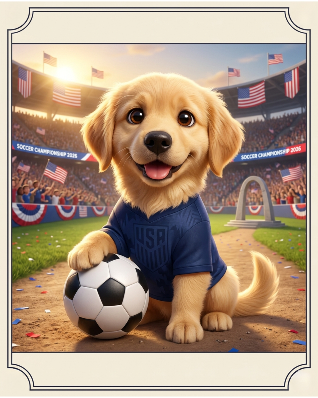 Cachorro USA Soccer Poster | Arte Digital PETORIAX