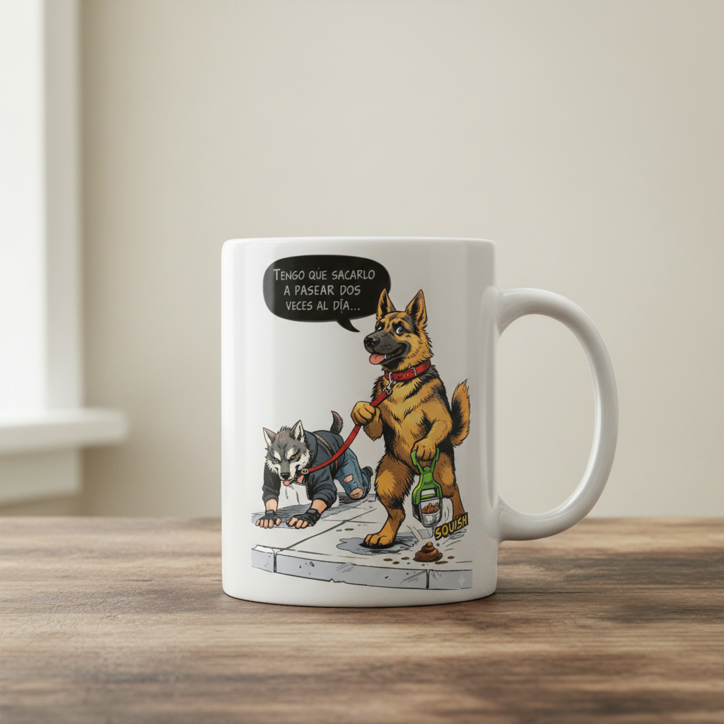 Mockup taza blanca - Therian Pastor Alemán