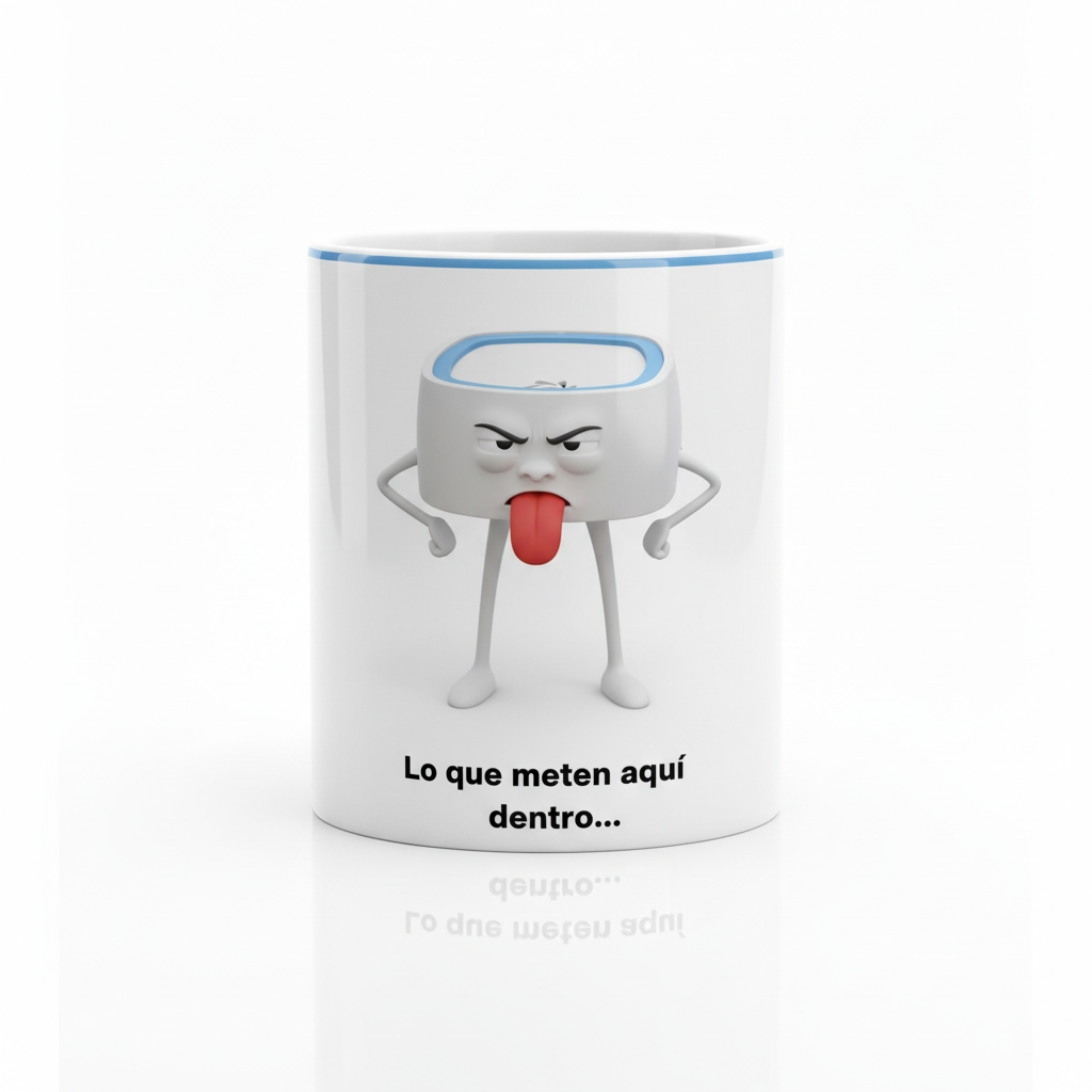Mockup del arte digital bebedero asqueado en taza blanca