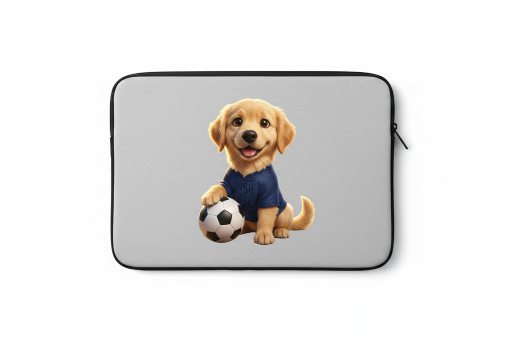 Funda de laptop con ilustración cachorro jersey USA Soccer