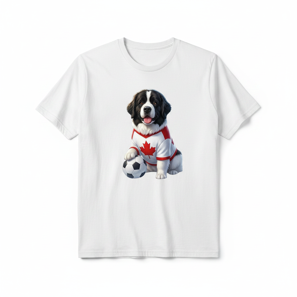 Camiseta blanca con ilustración San Bernardo jersey Canadá Soccer
