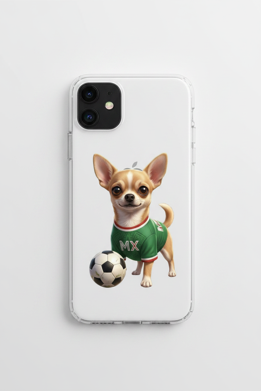 Funda de celular con ilustración chihuahua jersey MX